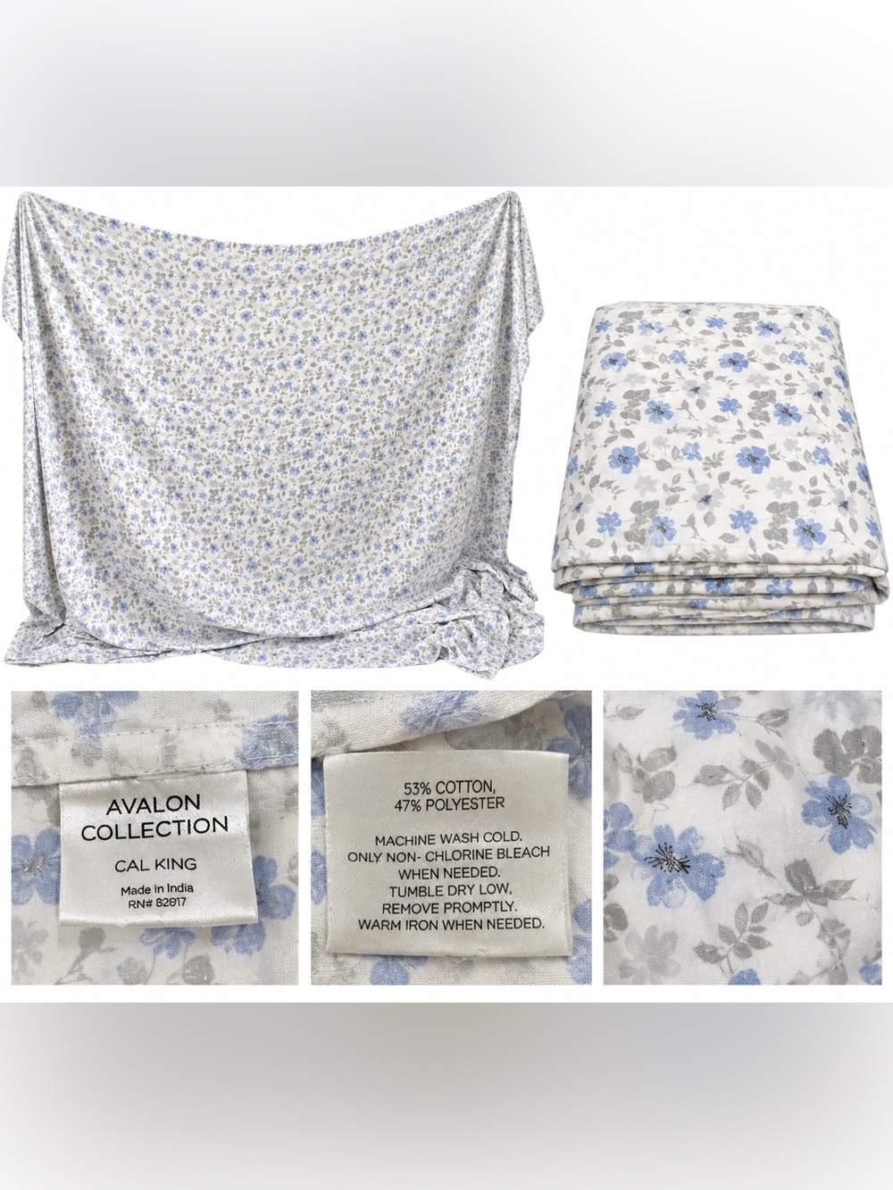 Avalon Collection Floral Sheets – California King